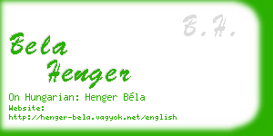 bela henger business card